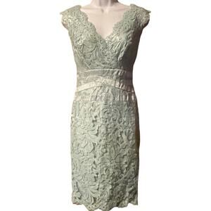 Tadashi Shoji Paillette Sz 2 Light Blue Sequined Lace Formal Cocktail Dress